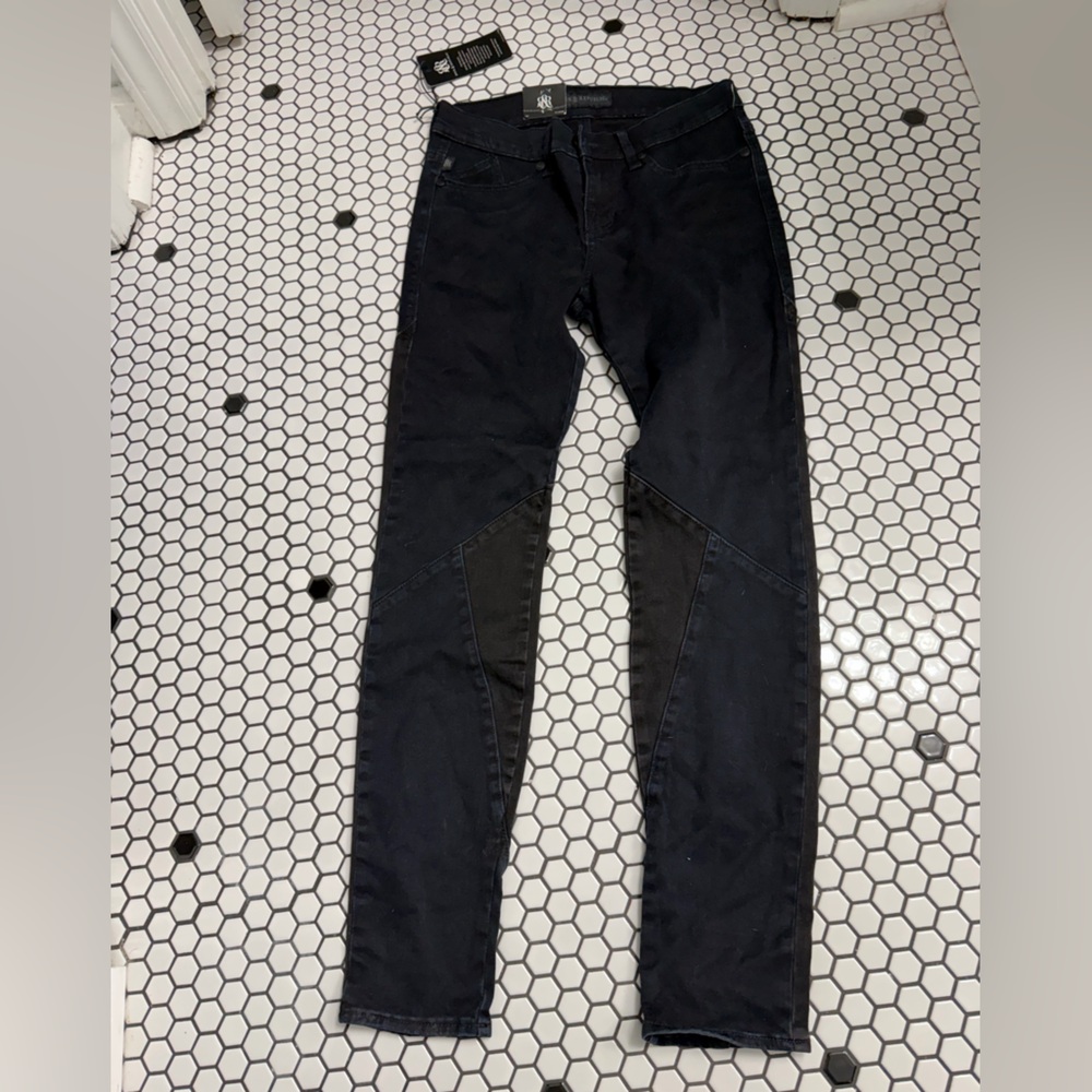 NWT rock & republic Black Denim Jean leggings size 8